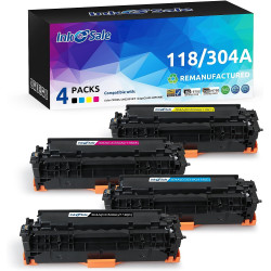 INK E-SALE HP 304A CC530A CC531A CC532A Remanufactured Toner Cartridge 4 Pack (Black, Cyan, Magenta,